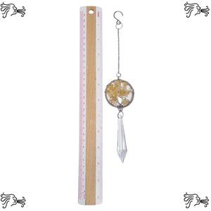 Citrine Natural Stone Sun Catcher Crystal Prisms Tree of Life Chakra